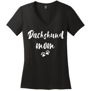 Dachshund Dog Mom Long Sleeve Women's V-Neck T-Shirt