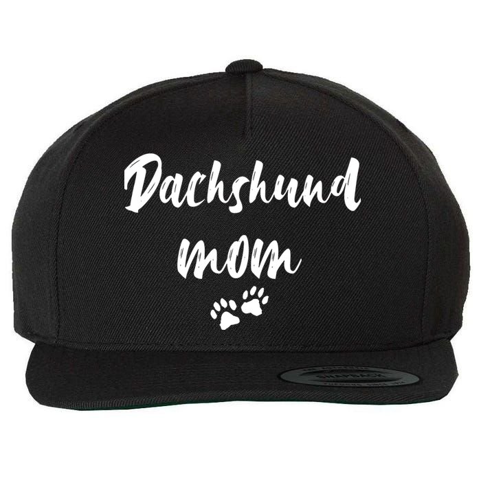 Dachshund Dog Mom Long Sleeve Wool Snapback Cap