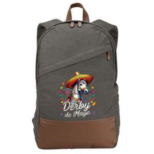 Derby De Mayo Horse Racing Mexican Cotton Canvas Backpack