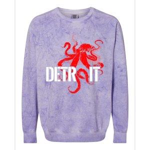 Detroit Downtown Motor City Octopus Kraken Souvenir Hockey Colorblast Crewneck Sweatshirt