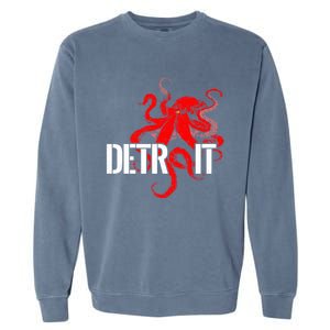 Detroit Downtown Motor City Octopus Kraken Souvenir Hockey Garment-Dyed Sweatshirt