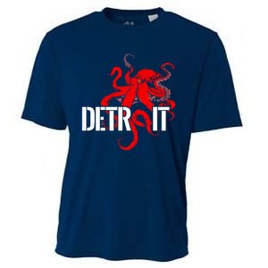 Detroit Downtown Motor City Octopus Kraken Souvenir Hockey Cooling Performance Crew T-Shirt