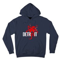 Detroit Downtown Motor City Octopus Kraken Souvenir Hockey Hoodie