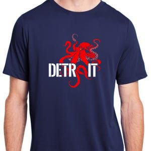 Detroit Downtown Motor City Octopus Kraken Souvenir Hockey Adult ChromaSoft Performance T-Shirt