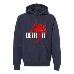 Detroit Downtown Motor City Octopus Kraken Souvenir Hockey Premium Hoodie