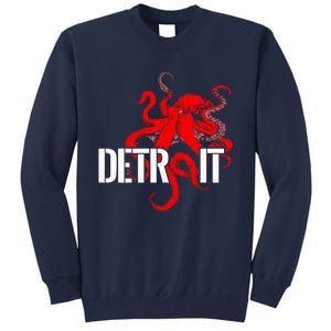 Detroit Downtown Motor City Octopus Kraken Souvenir Hockey Tall Sweatshirt