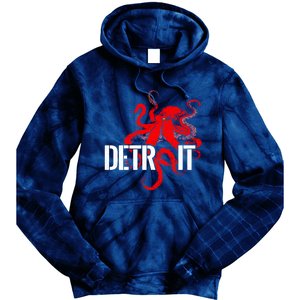 Detroit Downtown Motor City Octopus Kraken Souvenir Hockey Tie Dye Hoodie