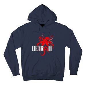 Detroit Downtown Motor City Octopus Kraken Souvenir Hockey Tall Hoodie