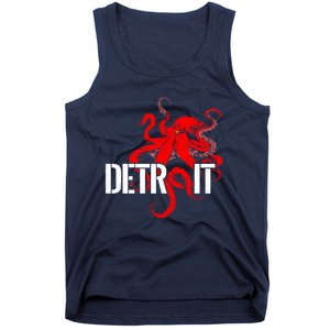 Detroit Downtown Motor City Octopus Kraken Souvenir Hockey Tank Top