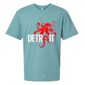 Detroit Downtown Motor City Octopus Kraken Souvenir Hockey Sueded Cloud Jersey T-Shirt