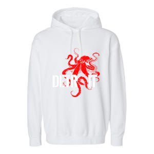 Detroit Downtown Motor City Octopus Kraken Souvenir Hockey Garment-Dyed Fleece Hoodie