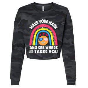 Dot Day Make Your Mark And See Where It Takes You Cute Gift Cropped Pullover Crew