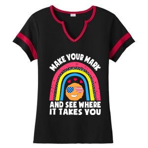 Dot Day Make Your Mark And See Where It Takes You Cute Gift Ladies Halftime Notch Neck Tee