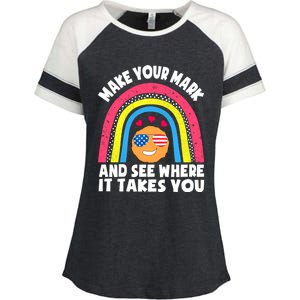 Dot Day Make Your Mark And See Where It Takes You Cute Gift Enza Ladies Jersey Colorblock Tee