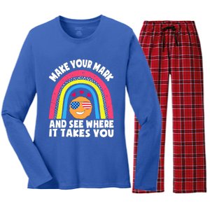 Dot Day Make Your Mark And See Where It Takes You Cute Gift Women's Long Sleeve Flannel Pajama Set 