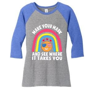 Dot Day Make Your Mark And See Where It Takes You Cute Gift Women's Tri-Blend 3/4-Sleeve Raglan Shirt