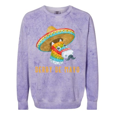 Derby De Mayo Kentucky Horse Race Mexico Pinata Mexican Meaningful Gift Colorblast Crewneck Sweatshirt