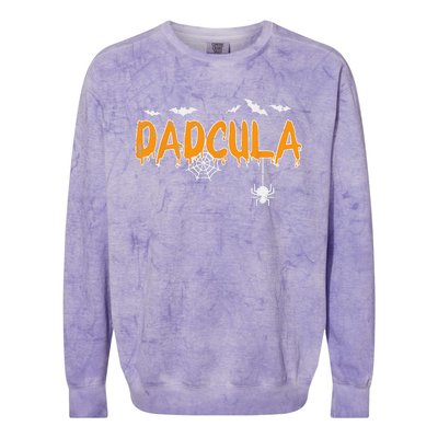 Dadcula Daddy Matching Family Halloween Costume Dad Funny Colorblast Crewneck Sweatshirt