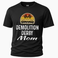 Demolition Derby Mom Driver Crashing Cars Checker Flag Cooling Performance Crew T-Shirt