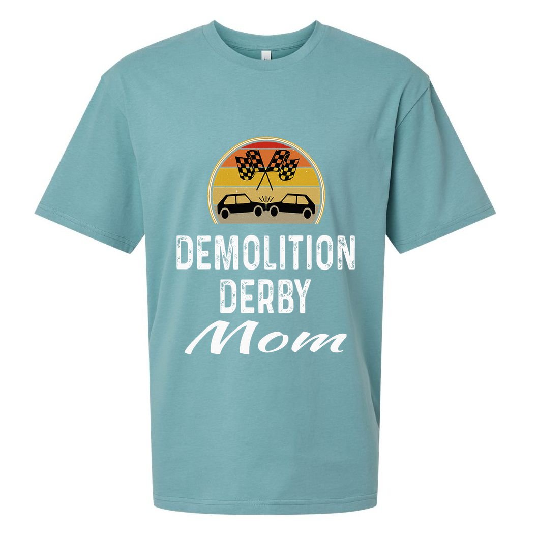 Demolition Derby Mom Driver Crashing Cars Checker Flag Sueded Cloud Jersey T-Shirt