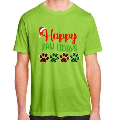 Dog Dad Mom Happy Pawlidays Merry Christmas Holidays Adult ChromaSoft Performance T-Shirt