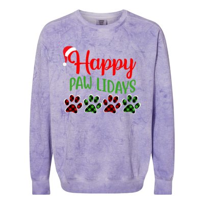 Dog Dad Mom Happy Pawlidays Merry Christmas Holidays Colorblast Crewneck Sweatshirt