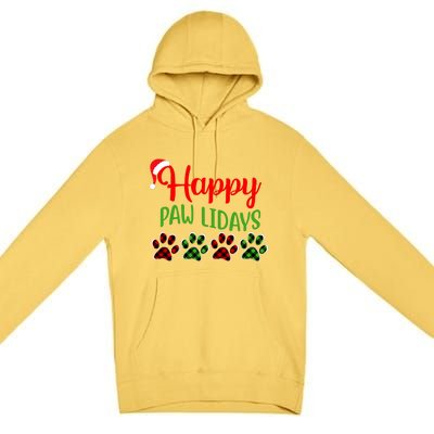 Dog Dad Mom Happy Pawlidays Merry Christmas Holidays Premium Pullover Hoodie