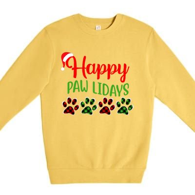 Dog Dad Mom Happy Pawlidays Merry Christmas Holidays Premium Crewneck Sweatshirt