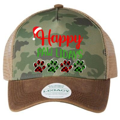 Dog Dad Mom Happy Pawlidays Merry Christmas Holidays Legacy Tie Dye Trucker Hat