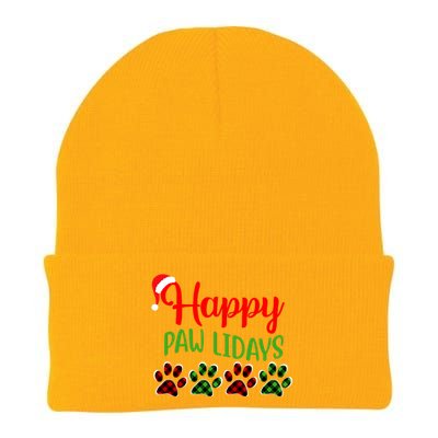 Dog Dad Mom Happy Pawlidays Merry Christmas Holidays Knit Cap Winter Beanie