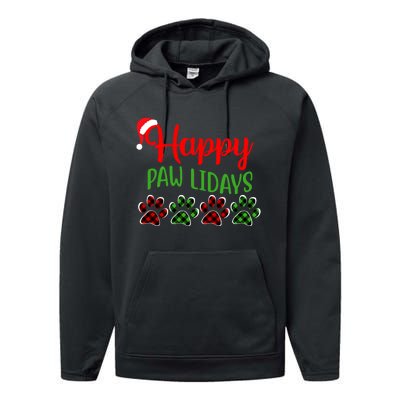 Dog Dad Mom Happy Pawlidays Merry Christmas Holidays Performance Fleece Hoodie