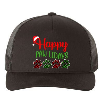 Dog Dad Mom Happy Pawlidays Merry Christmas Holidays Yupoong Adult 5-Panel Trucker Hat