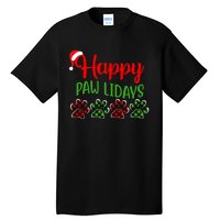 Dog Dad Mom Happy Pawlidays Merry Christmas Holidays Tall T-Shirt