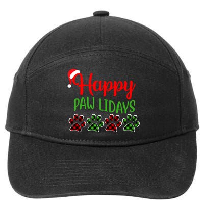 Dog Dad Mom Happy Pawlidays Merry Christmas Holidays 7-Panel Snapback Hat