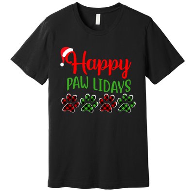 Dog Dad Mom Happy Pawlidays Merry Christmas Holidays Premium T-Shirt