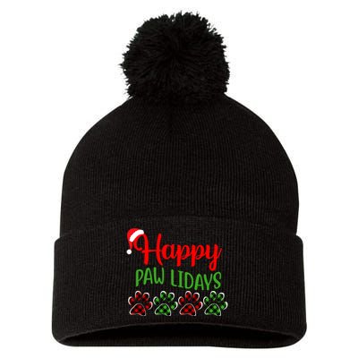 Dog Dad Mom Happy Pawlidays Merry Christmas Holidays Pom Pom 12in Knit Beanie