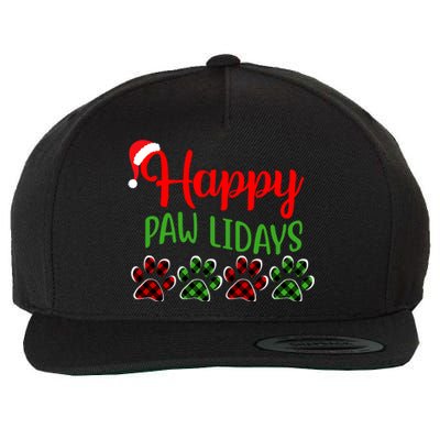 Dog Dad Mom Happy Pawlidays Merry Christmas Holidays Wool Snapback Cap