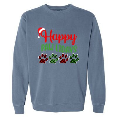 Dog Dad Mom Happy Pawlidays Merry Christmas Holidays Garment-Dyed Sweatshirt