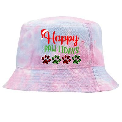 Dog Dad Mom Happy Pawlidays Merry Christmas Holidays Tie-Dyed Bucket Hat