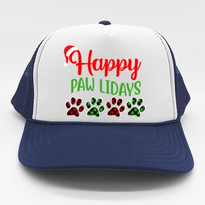 Dog Dad Mom Happy Pawlidays Merry Christmas Holidays Trucker Hat