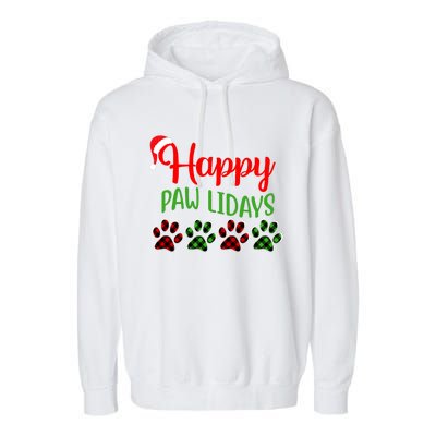 Dog Dad Mom Happy Pawlidays Merry Christmas Holidays Garment-Dyed Fleece Hoodie