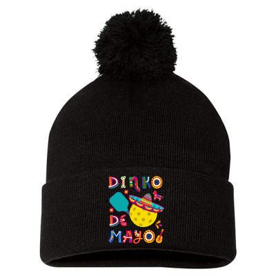 Dinko De Mayo Funny Cinco De Mayo Funny Pickleball Pom Pom 12in Knit Beanie