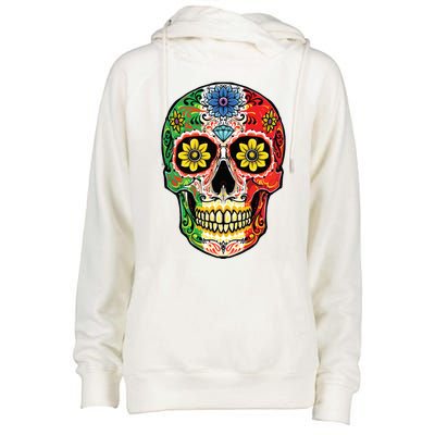 Dia De Muertos Cinco De Mayo Sugar Skull Mexican Flag Womens Funnel Neck Pullover Hood