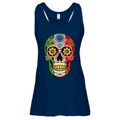 Dia De Muertos Cinco De Mayo Sugar Skull Mexican Flag Ladies Essential Flowy Tank