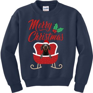 Dachshund Dog Merry Christmas Design For The Holiday Season! Kids Sweatshirt