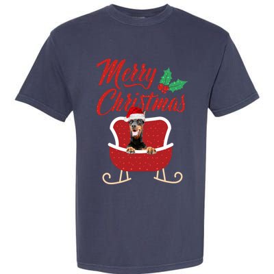 Dobermann Dog Merry Christmas Design For The Holiday Season! Garment-Dyed Heavyweight T-Shirt