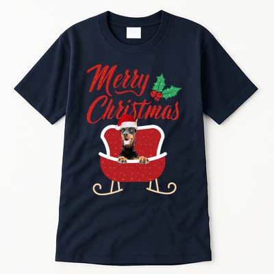 Dobermann Dog Merry Christmas Design For The Holiday Season! Tall T-Shirt