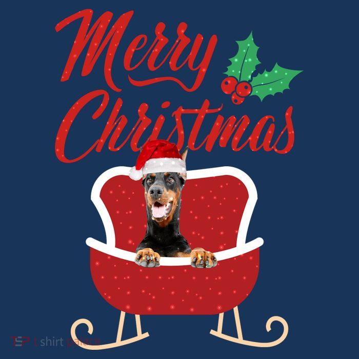 Dobermann Dog Merry Christmas Design For The Holiday Season! Tall T-Shirt