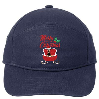 Dobermann Dog Merry Christmas Design For The Holiday Season! 7-Panel Snapback Hat