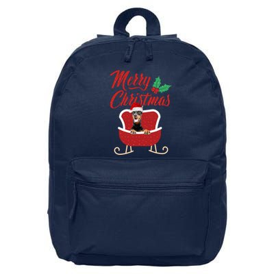 Dobermann Dog Merry Christmas Design For The Holiday Season! 16 in Basic Backpack